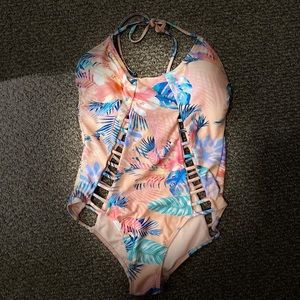 Tropical one-piece swim suit